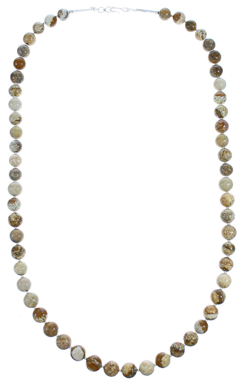 Genuine Sterling Silver Southwest Picture Rock Bead Necklace SX115271